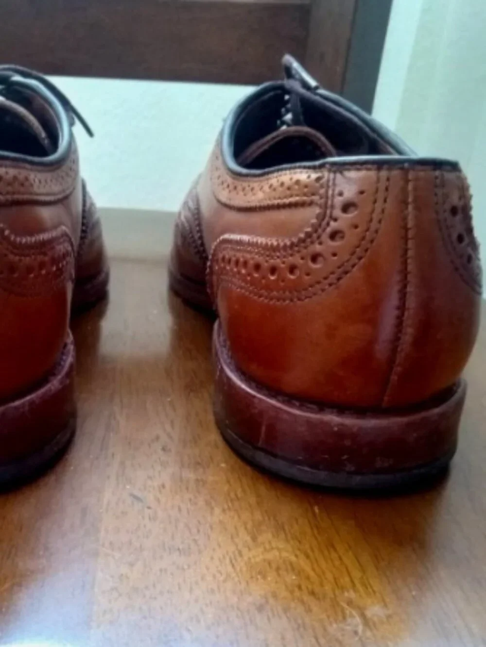 Allen Edmonds Brown Leather Wingtip Brogue Oxford Dress Shoes 8.5 D 6235